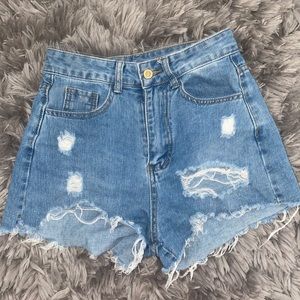 Shein ripped jean shorts